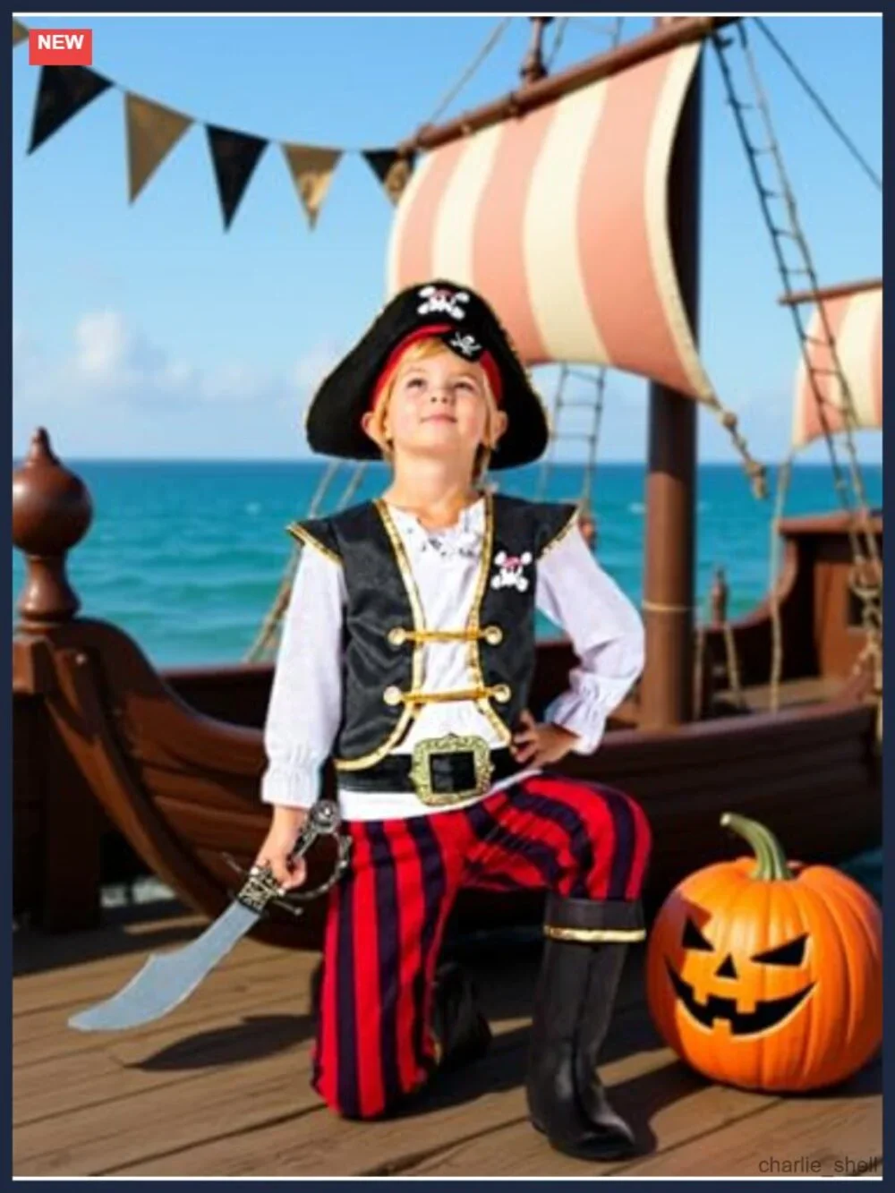 Kids Pirate Halloween Costume 19 Piece Set Cosplay Outfit